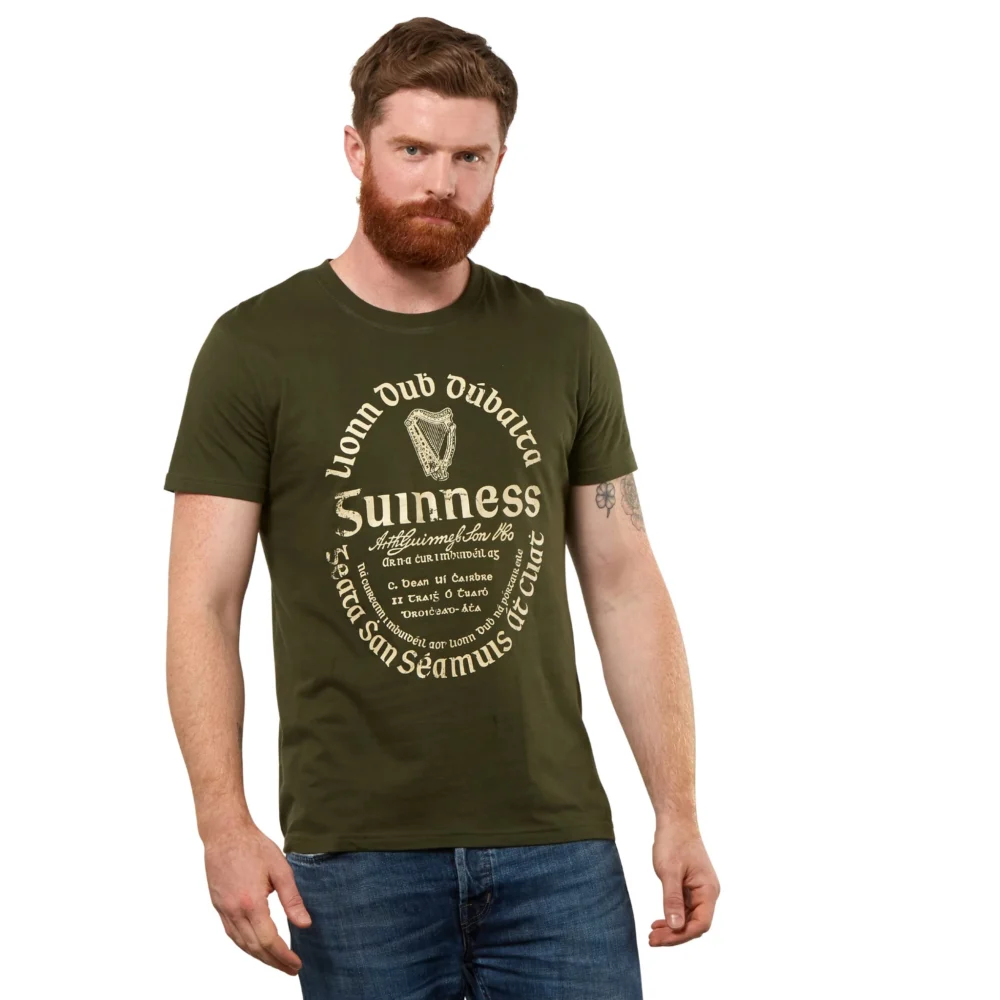 Guinness Gaelic T-Shirt - Army Green