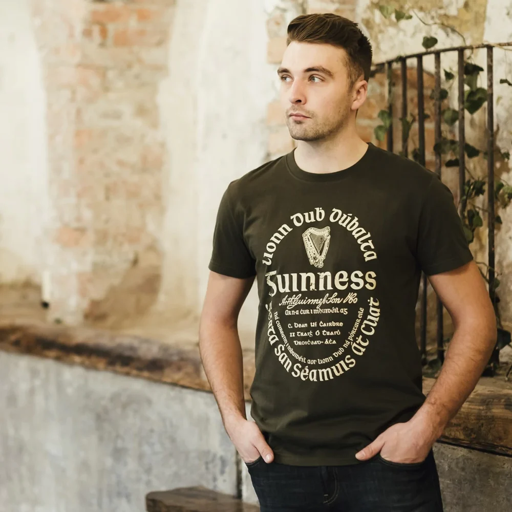 Guinness Gaelic T-Shirt - Army Green