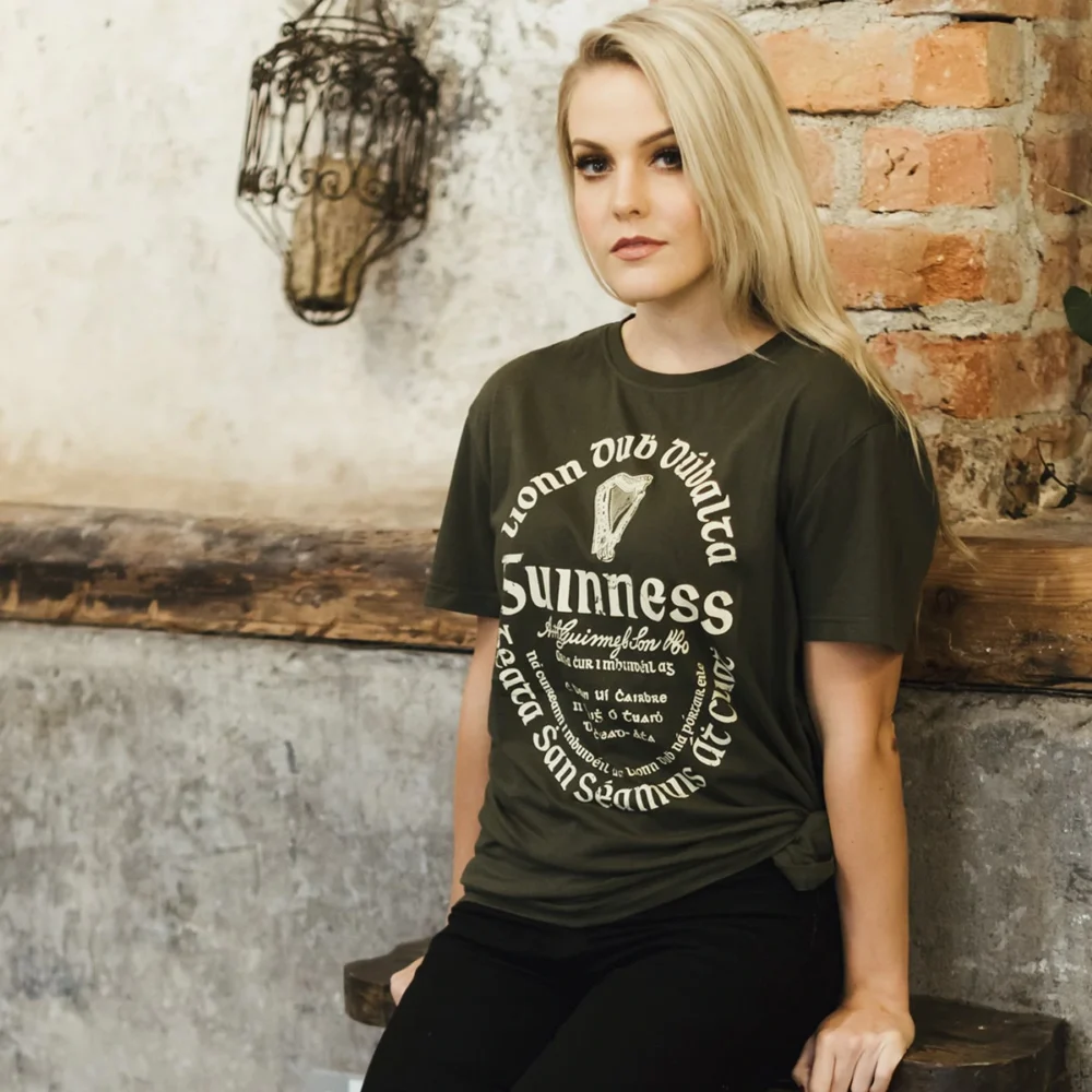 Guinness Gaelic T-Shirt - Army Green