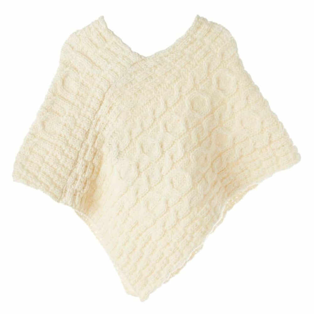 Child's Irish Heritage Wool Poncho - Natural