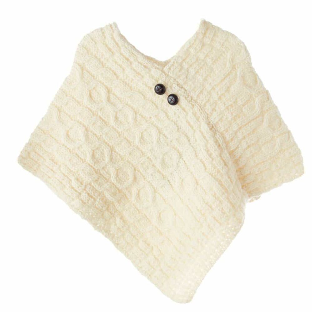 Child's Irish Heritage Wool Poncho - Natural
