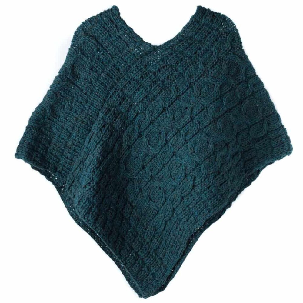 Child's Irish Heritage Wool Poncho - Blue