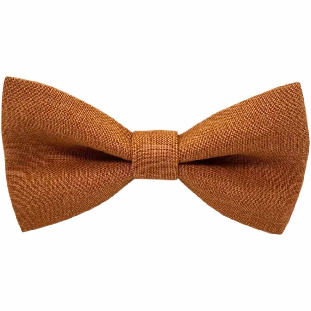 Classic Irish Linen Pre-tied Bow Tie - Orange
