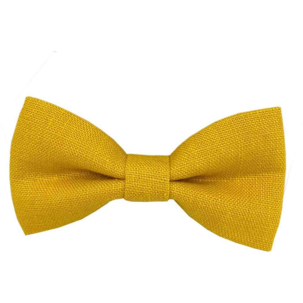 Classic Irish Linen Pre-tied Bow Tie - Yellow