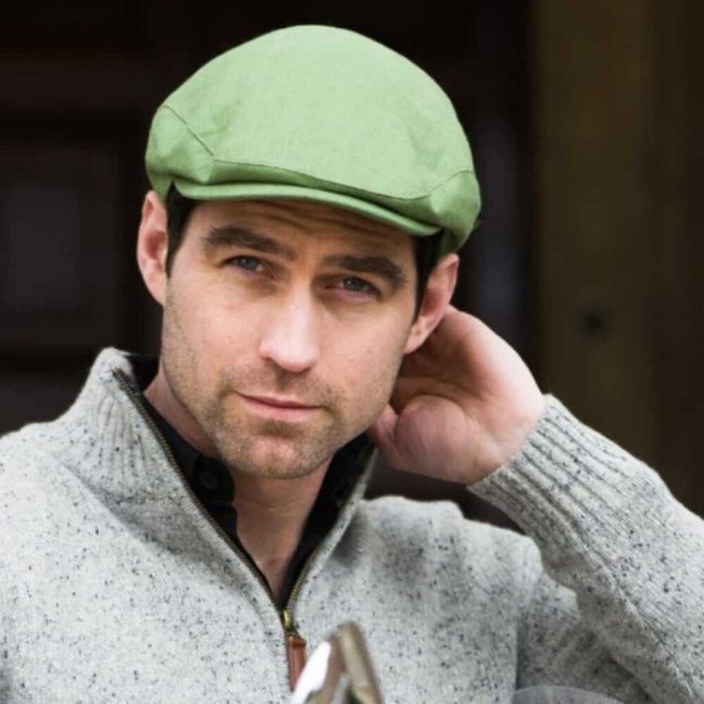 Classic Irish Linen Flat Cap - Green