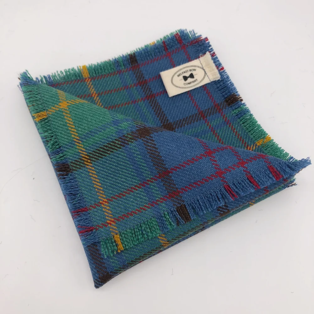 Traditional Irish Wool Pocket Square - County Donegal Tartan