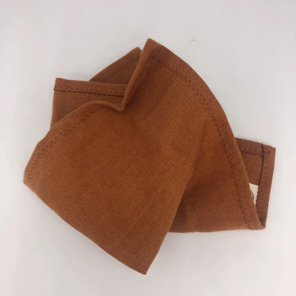 Traditional Irish Linen Pocket Square - Orange