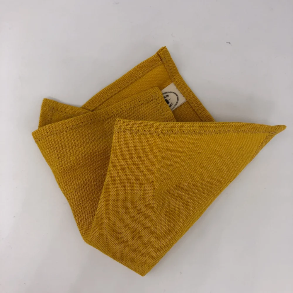 Traditional Irish Linen Pocket Square - Yellow