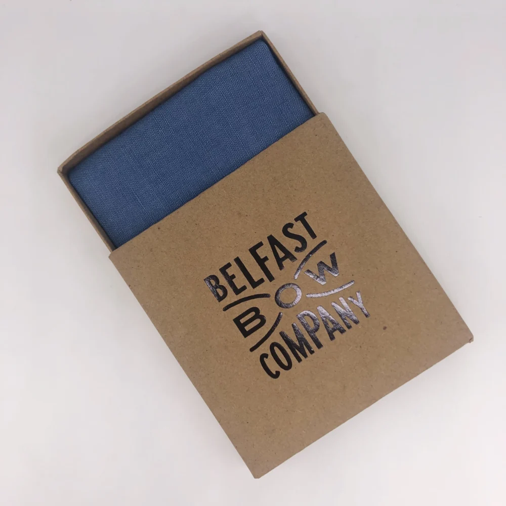 Traditional Irish Linen Pocket Square - Slate Blue
