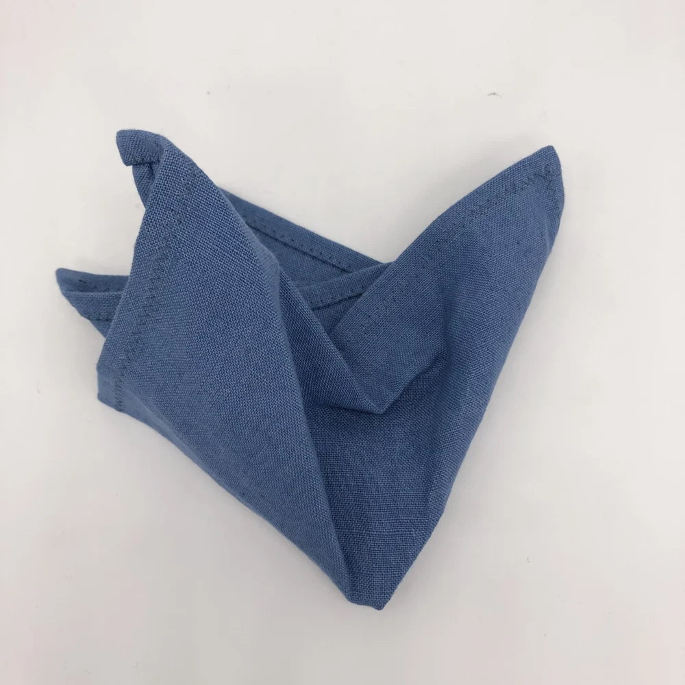 Traditional Irish Linen Pocket Square - Slate Blue
