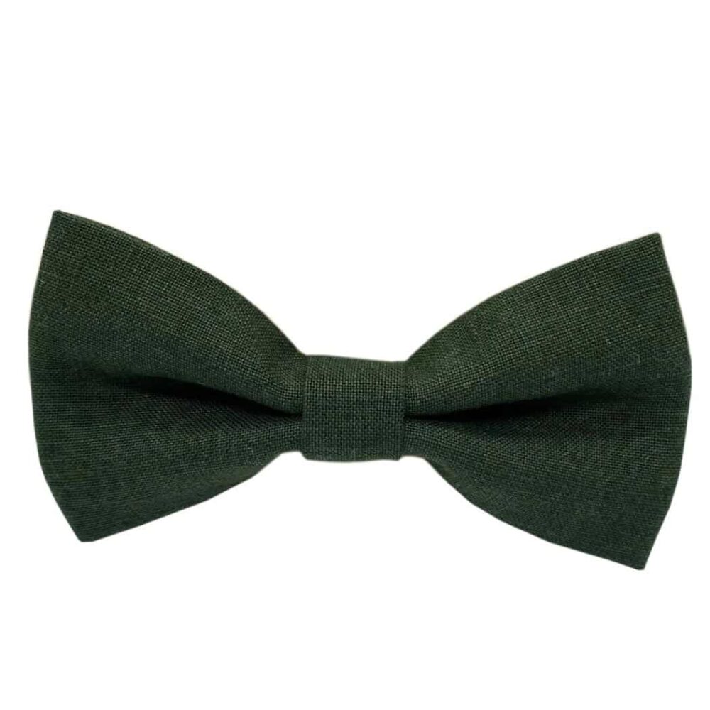Classic Irish Linen Pre-tied Bow Tie - Green