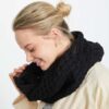 Irish Wool Snood Scarf - Black - Image 2