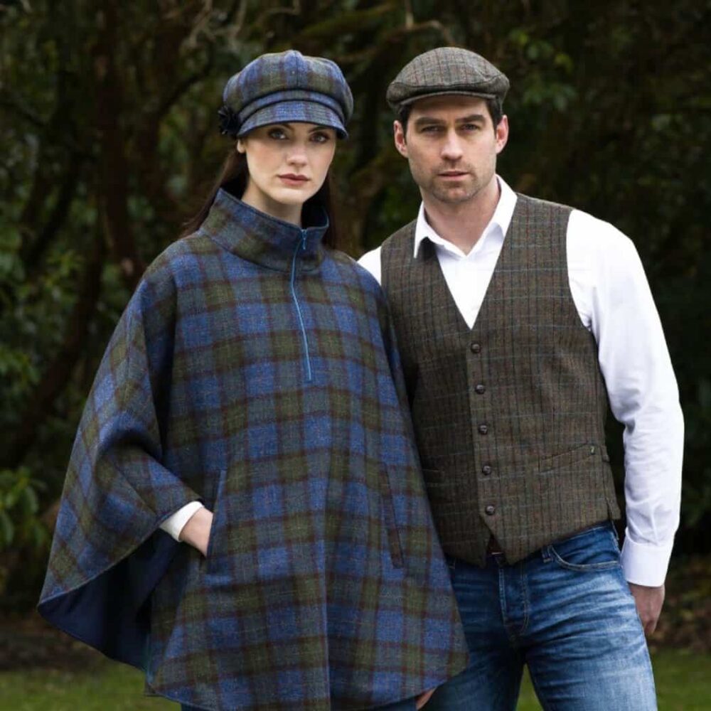 Irish Tweed Vest for Men - Brown Plaid