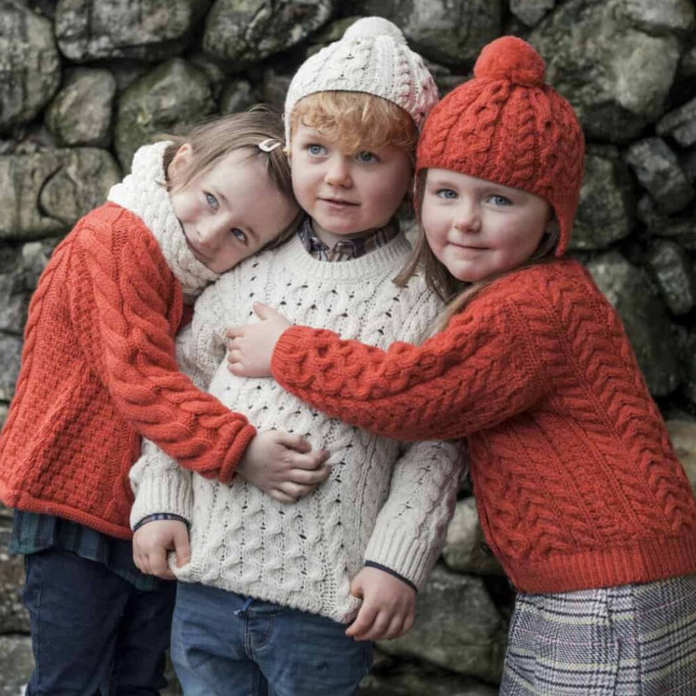 Child's Irish Aran Merino Crew Sweater - Extra Soft