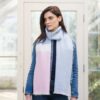 Luxuriously Soft Merino Colorblock Scarf - Blue/Pink/White