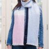 Luxuriously Soft Merino Colorblock Scarf - Blue/Pink/White - Image 2