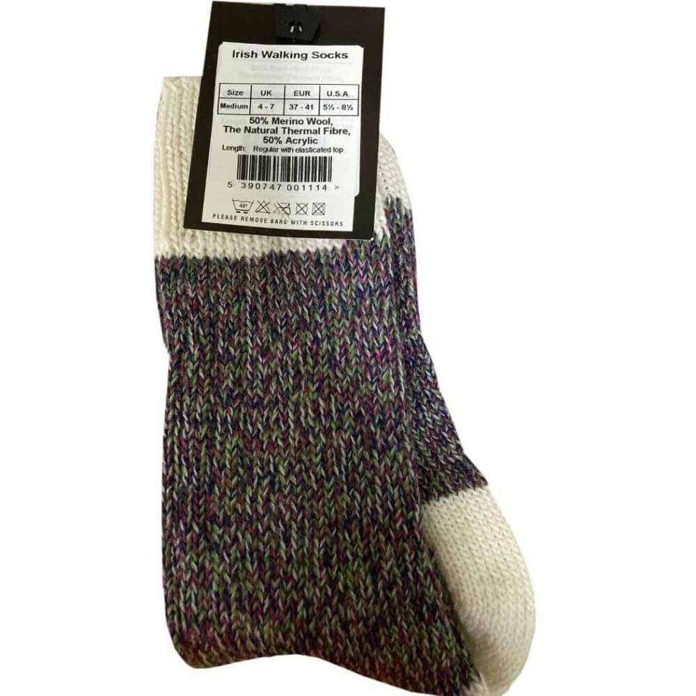 Merino Wool Connemara Socks For Women - Lavender Fields