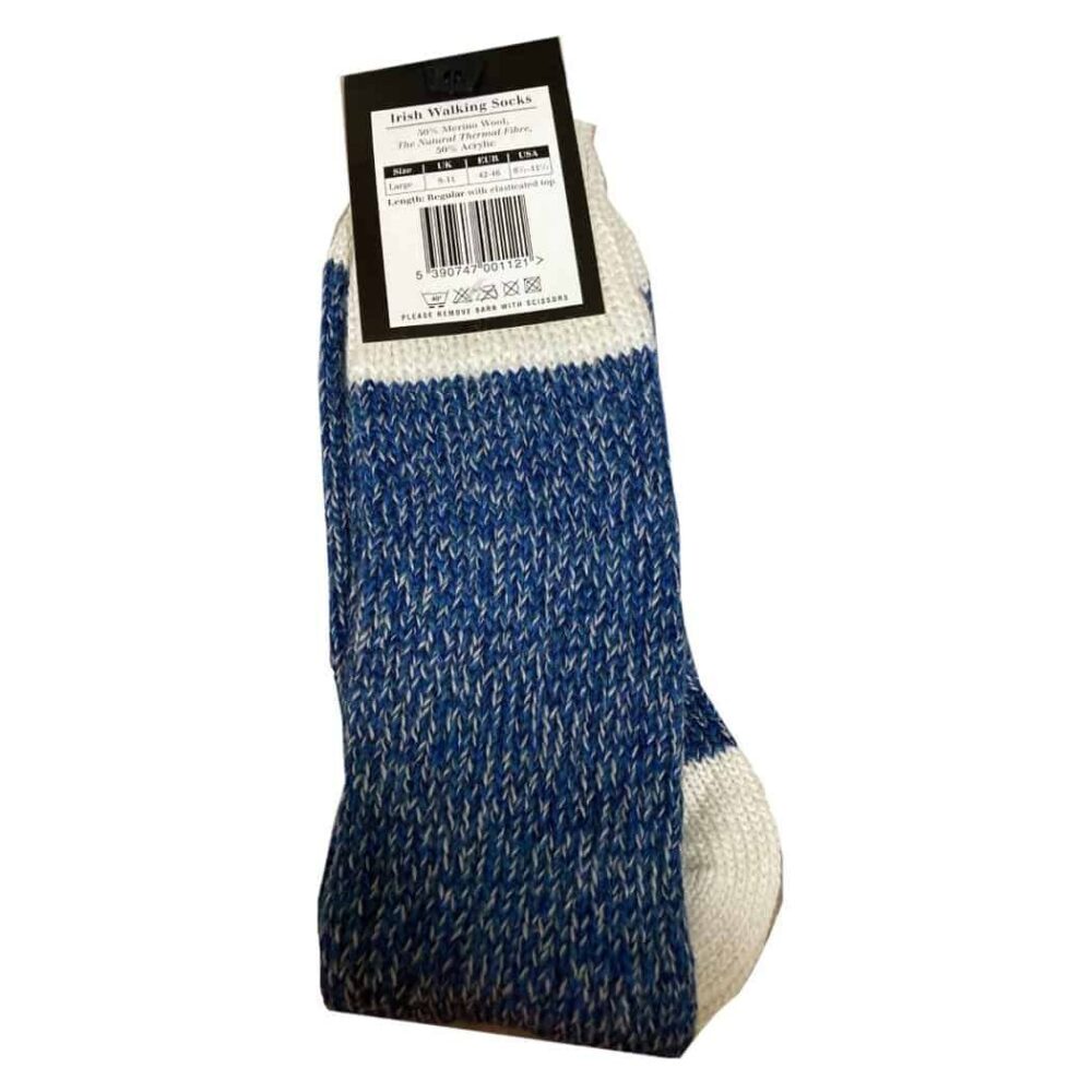 Merino Wool Connemara Socks For Men - Blue