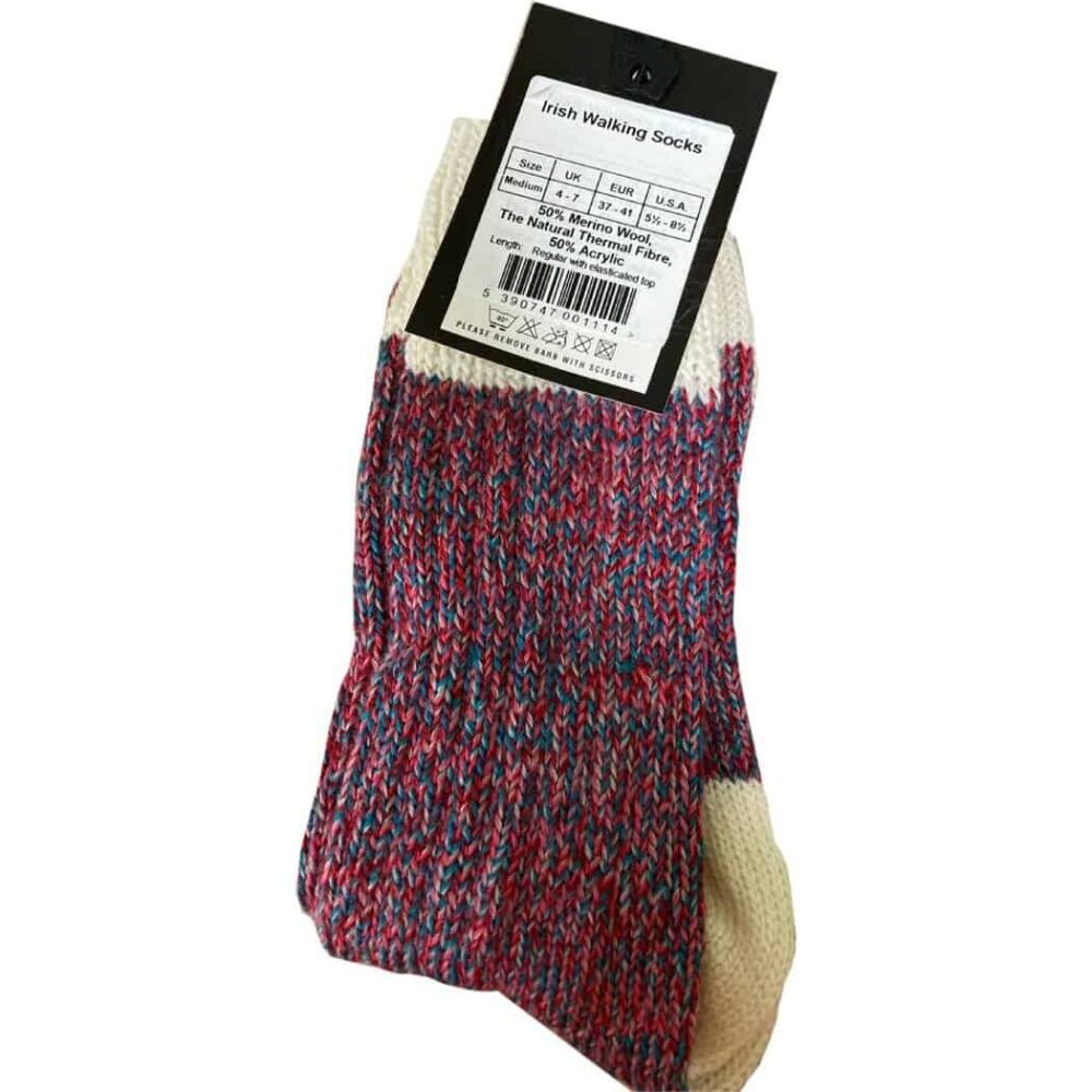 Merino Wool Connemara Socks For Women - Wild Berry