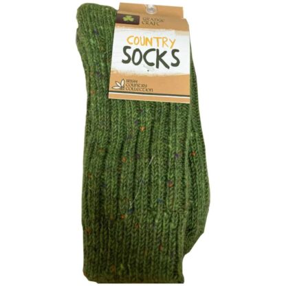 Irish Country Men's Wool Socks - Green