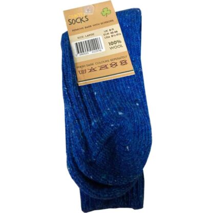 Irish Country Men's Wool Socks - Blue