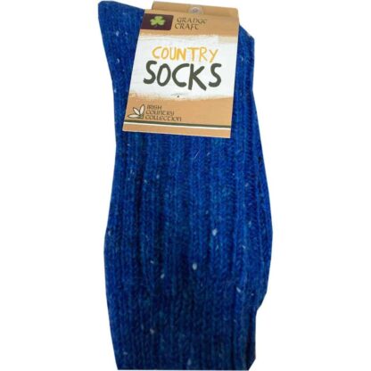 Irish Country Men's Wool Socks - Blue
