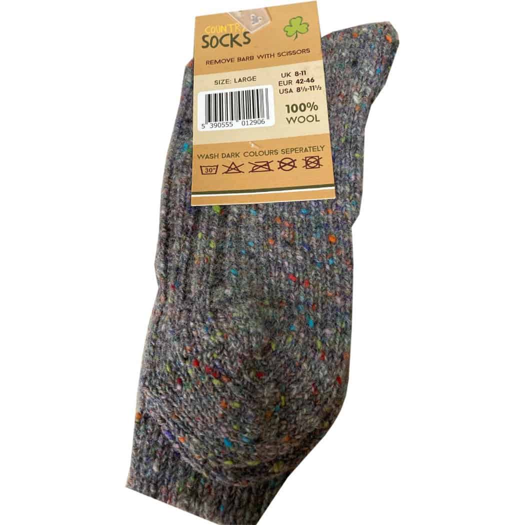Irish Country Men's Wool Socks Gray Celtic Clothing Company