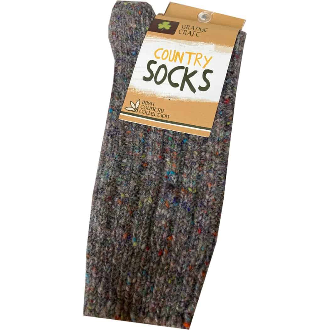 Irish Country Men's Wool Socks Gray Celtic Clothing Company