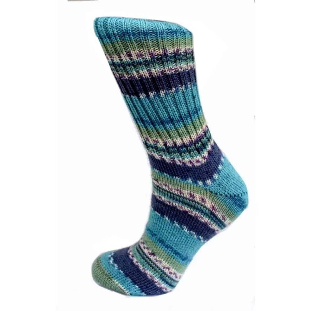 Irish Country - Fair Isle Socks - Turquoise