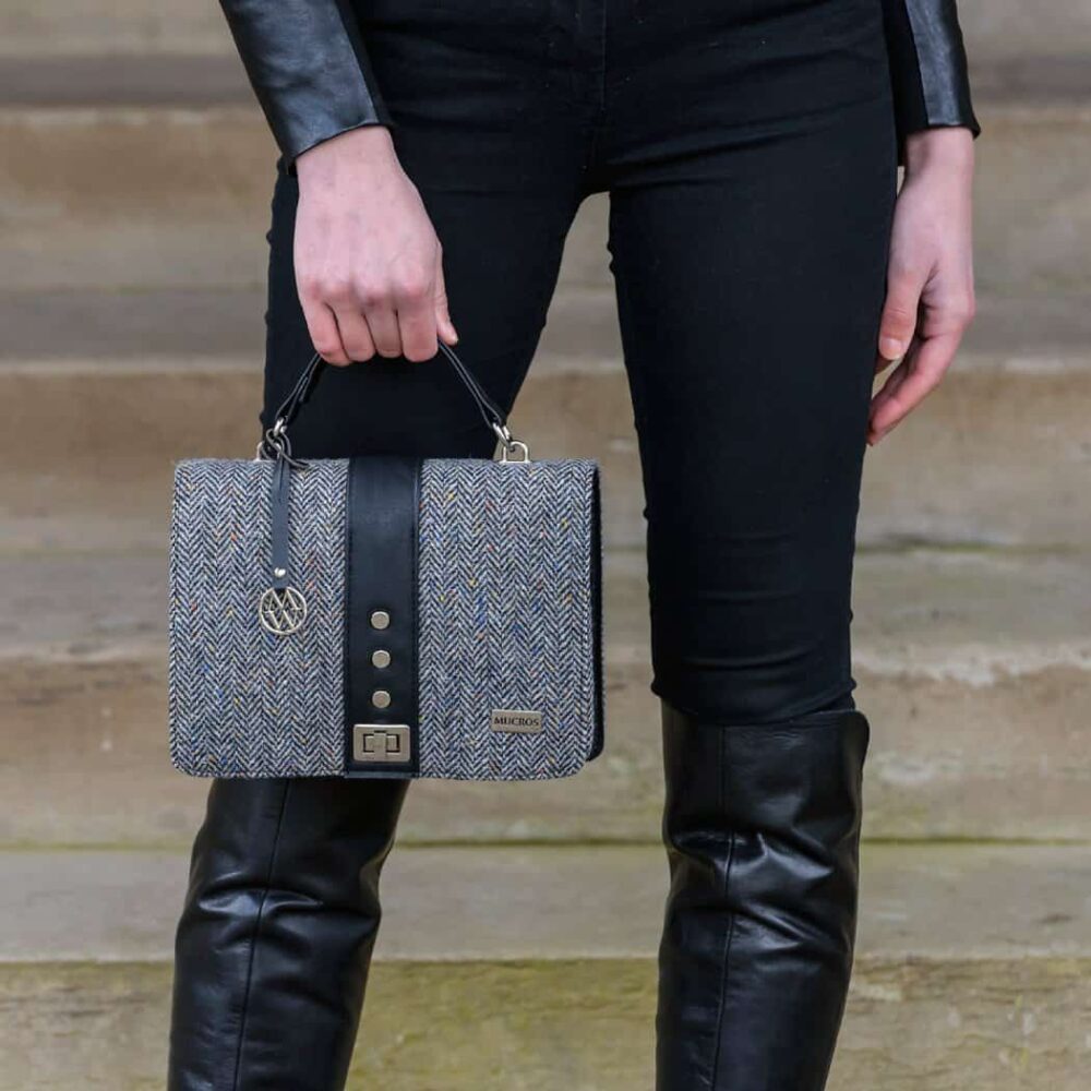 Ladies' Irish Fiona Handbag - Gray Herringbone