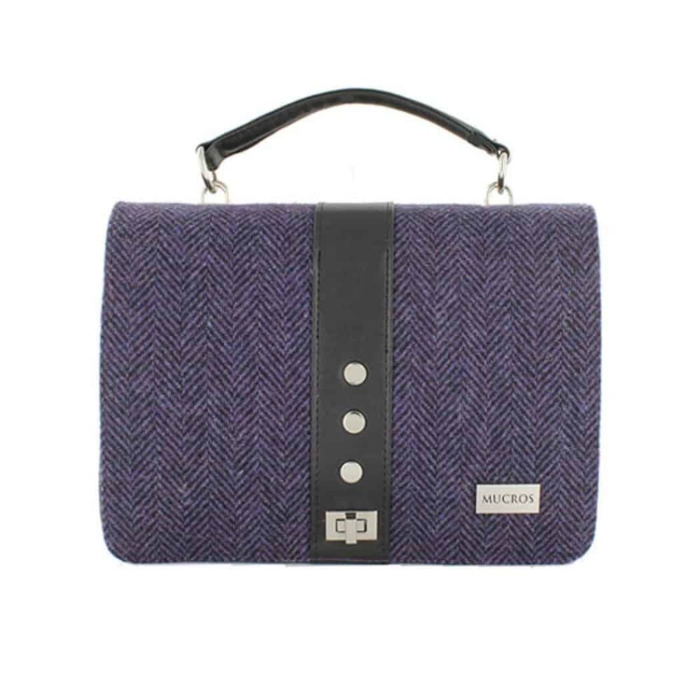 Ladies' Irish Fiona Handbag - Purple Herringbone