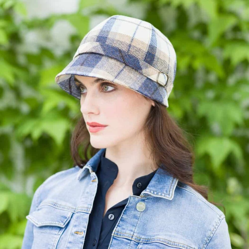 Irish Tweed Flapper For Women - Blue Plaid