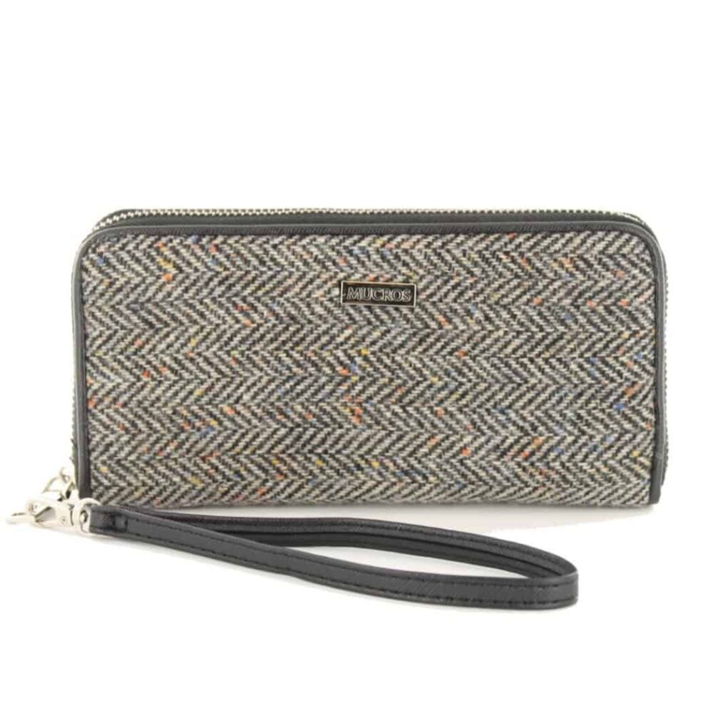 Ladies' Irish Tweed Wallet - Gray Herringbone