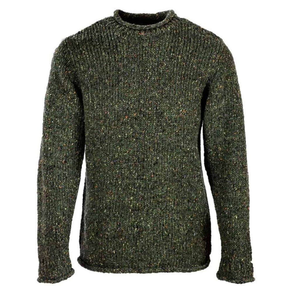 Irish Roll-Neck Fisherman Sweater – Green