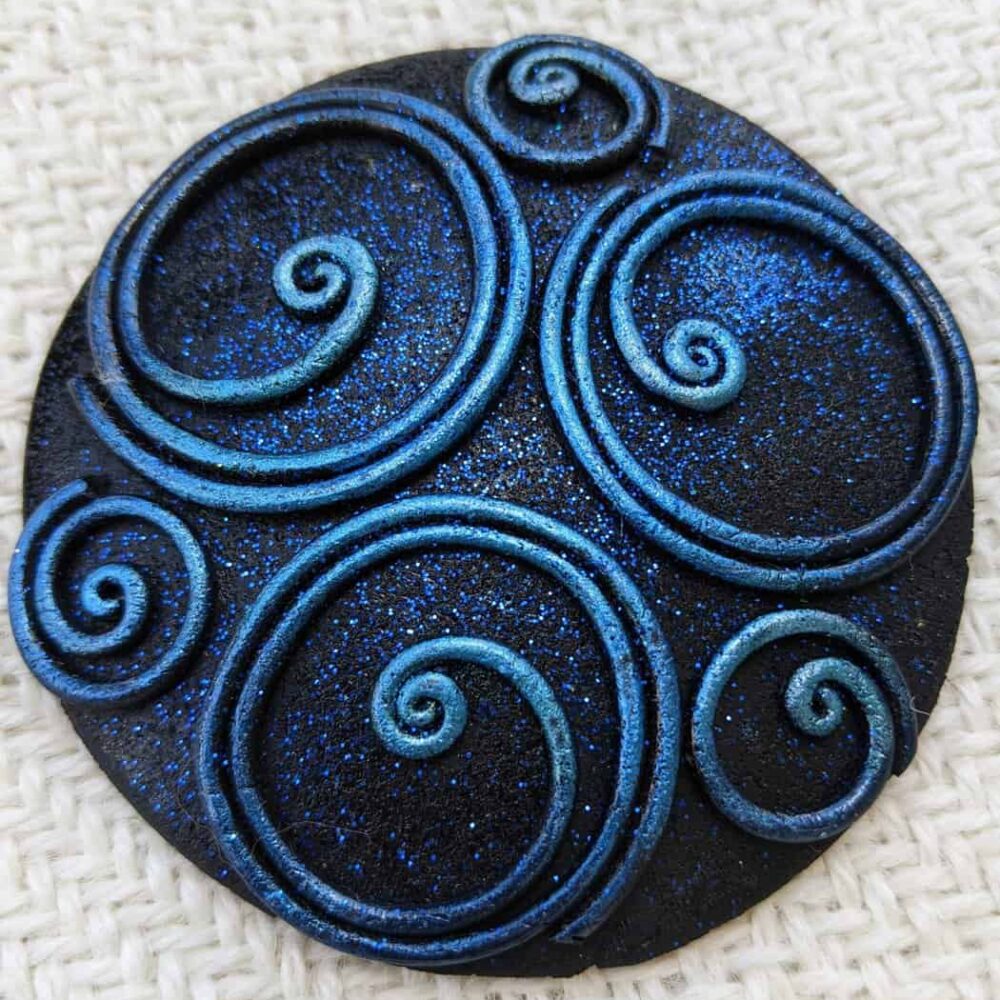 Celtic Spiral Wrap Pin - Blue