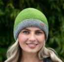 Crochet Turn Up Cap - Moss Green