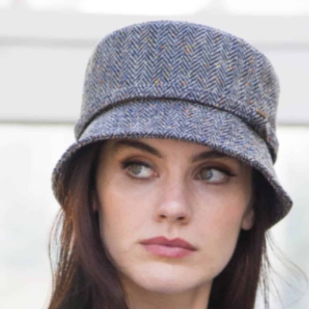 Irish Tweed Emily Hat - Gray Herringbone