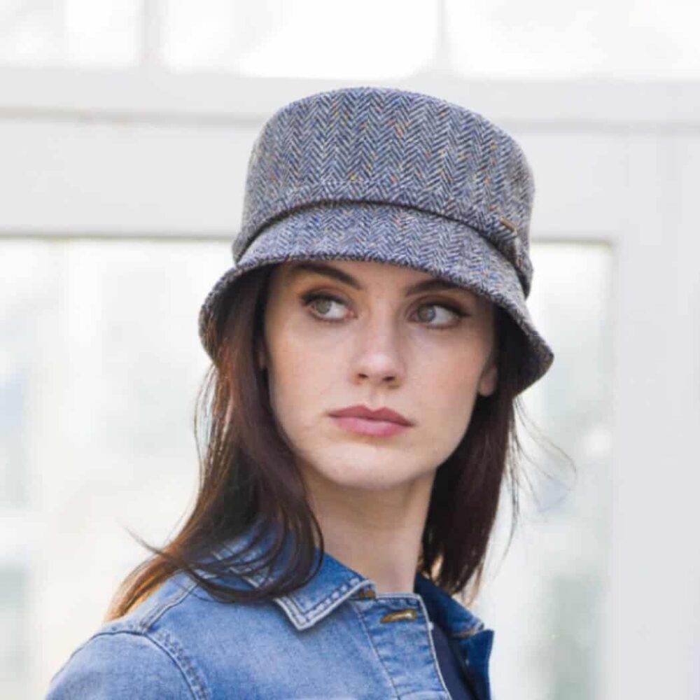 Irish Tweed Emily Hat - Gray Herringbone