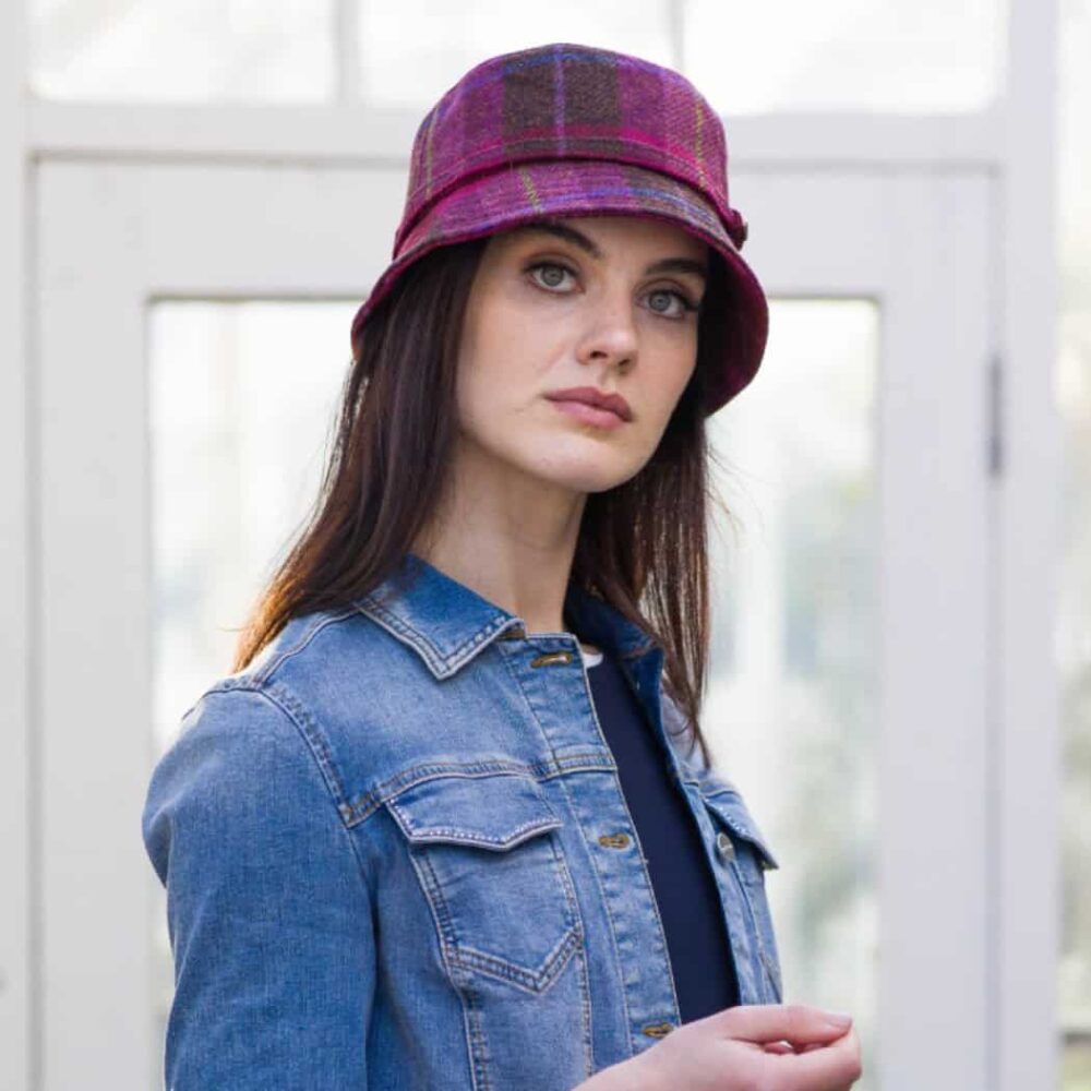 Irish Tweed Emily Hat - Red Plaid
