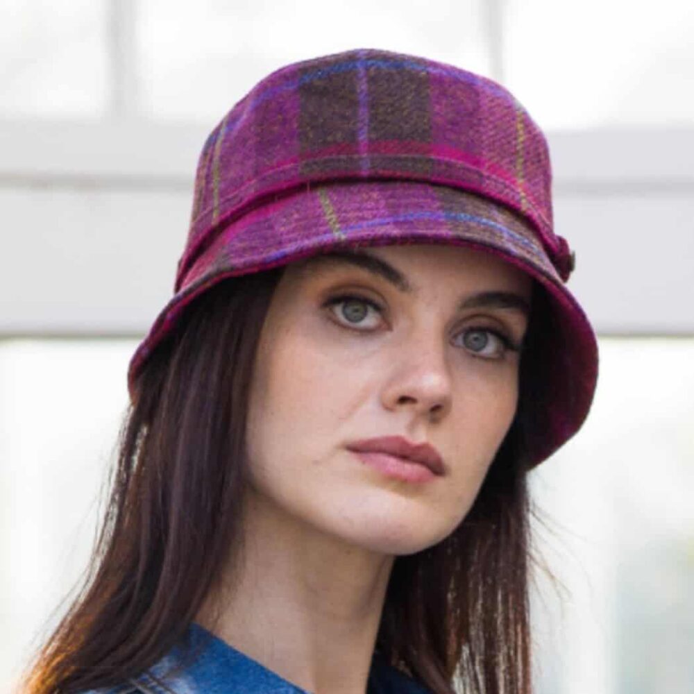 Irish Tweed Emily Hat - Red Plaid