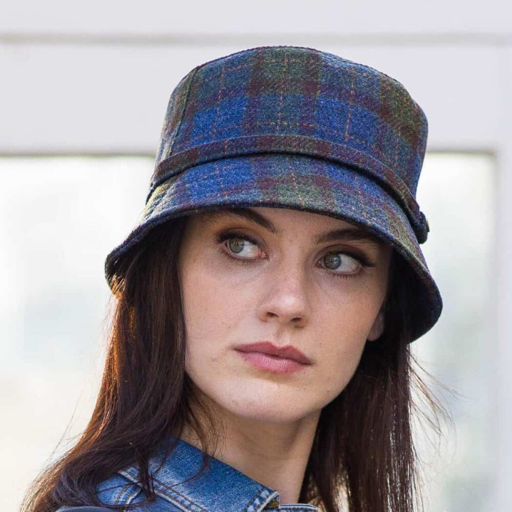 Irish Tweed Emily Hat - Green | Red | Blue Plaid