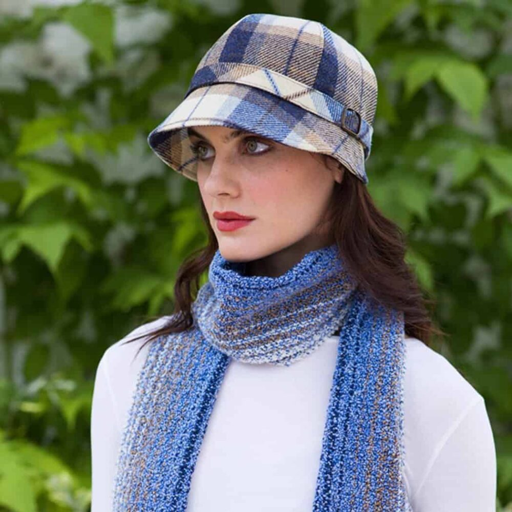 Irish Tweed Flapper For Women - Blue Plaid
