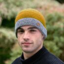 Crochet Turn up hat yellow