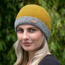 Crochet Turn up hat yellow