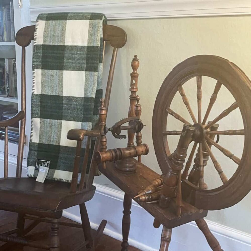 Irish Wool Green Check Throw.