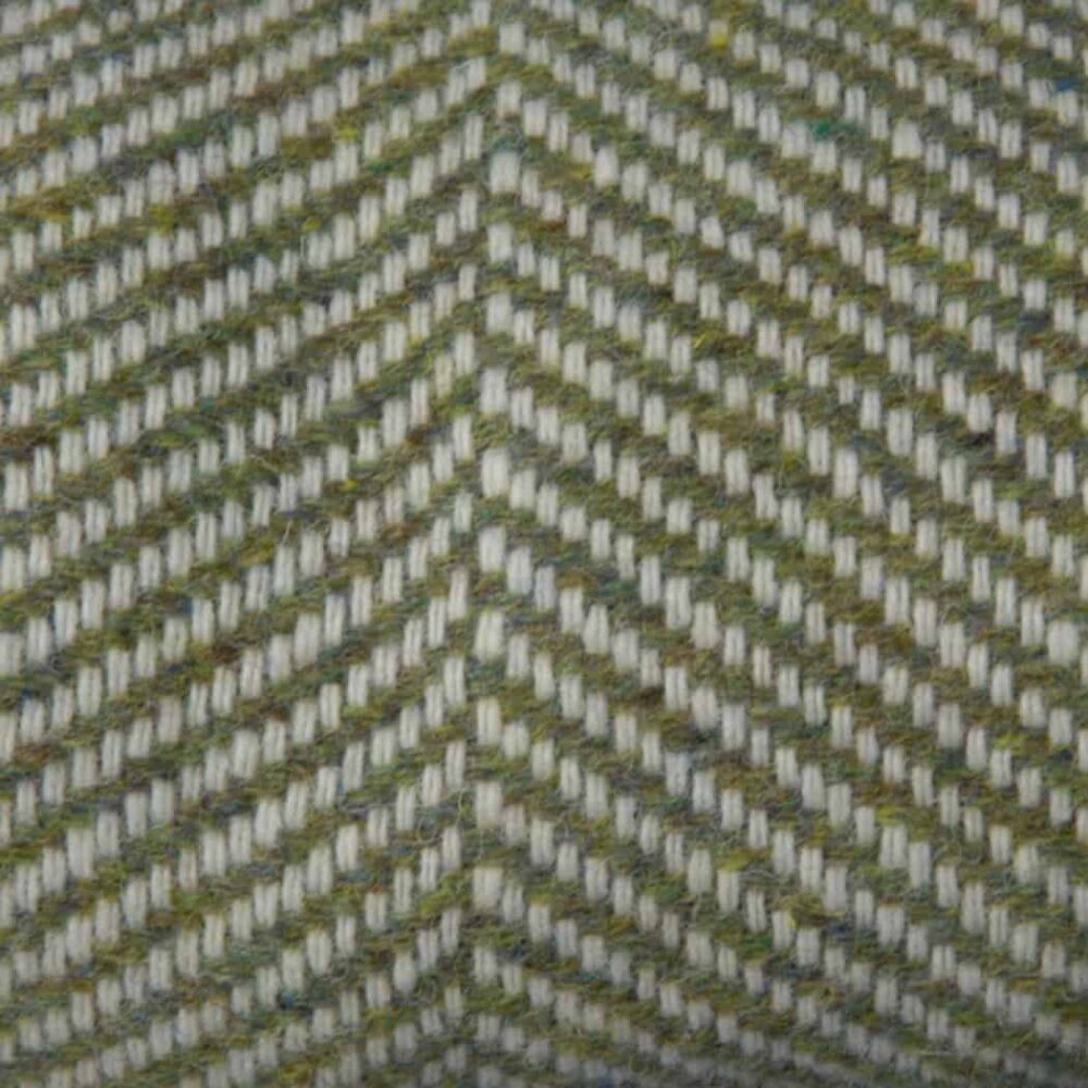 Classic Irish Wool Herringbone Throw - Green