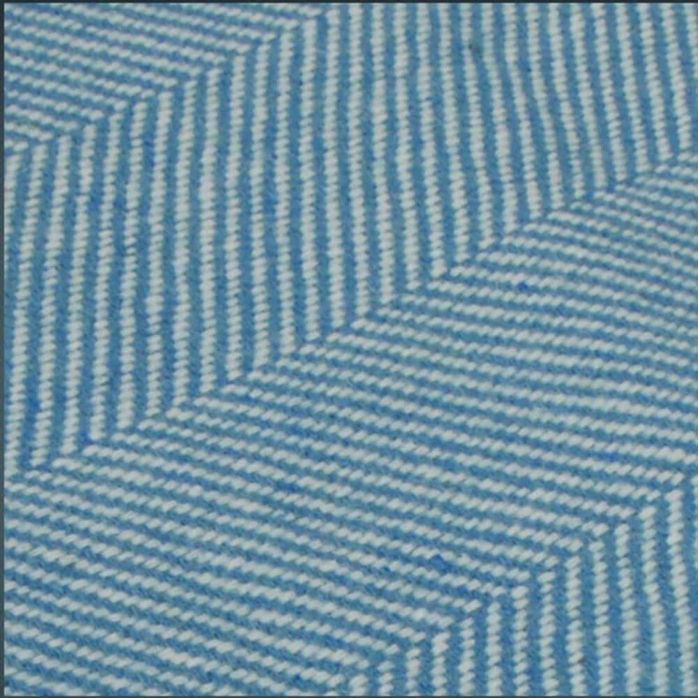 Classic Irish Wool Herringbone Throw - Blue