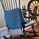 Traditional Irish Throw - Blue Herringbone.