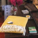Irish Wool Throw Yellow Herringbone