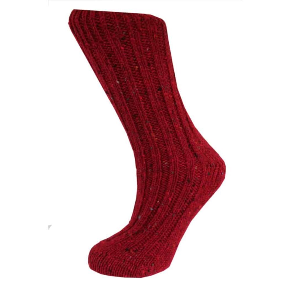 Irish Country Men's Wool Socks - Red